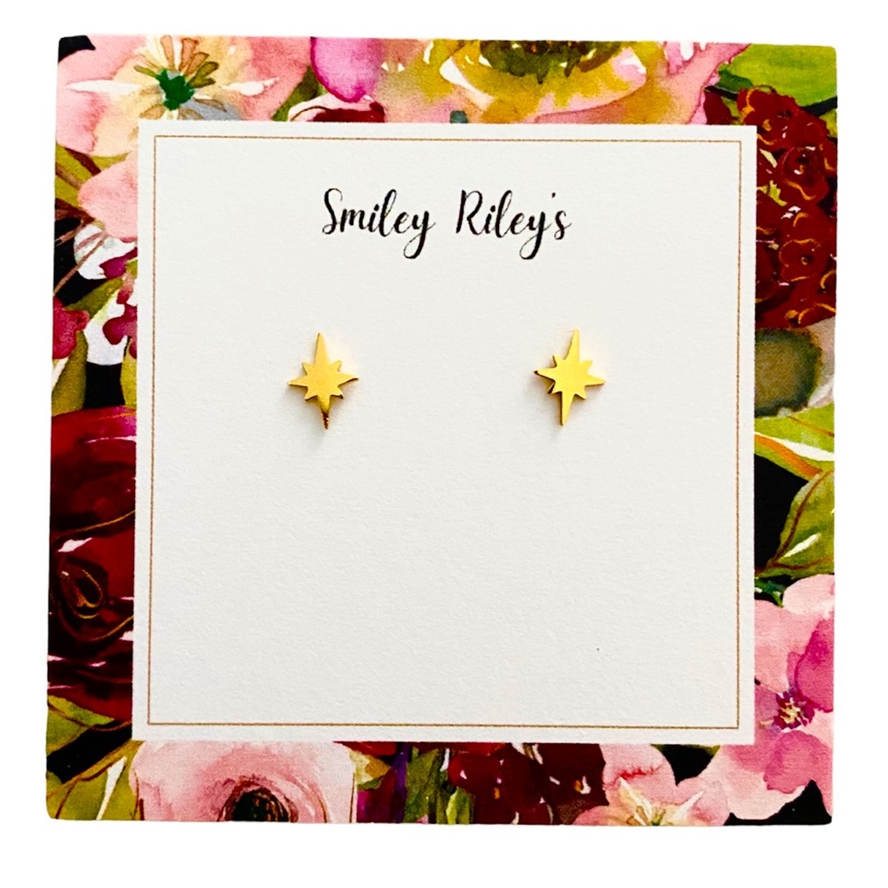 18K Gold Plated Starburst Stud Earrings